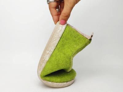 Chausson fourré laine femme chaud et confortable vert CHIC & RELAX retriva