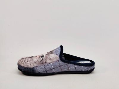 Chausson mule femme motif chat originale et confortable en velours CHIC & RELAX ramilia à pas cher