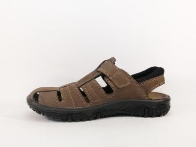 Chaussure ouverte homme été confortable en cuir marron destockage IMAC 7737611 à pas cher
