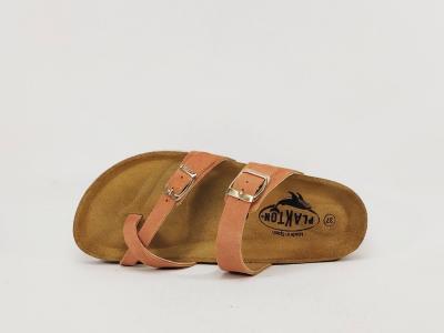 Claquette femme cuir corail semelle confortable mémoire de forme PLAKTON bombay afelpado