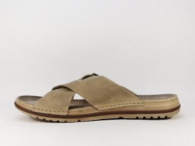 Mule confortable tout cuir gris MORAN'S Perrex pour homme