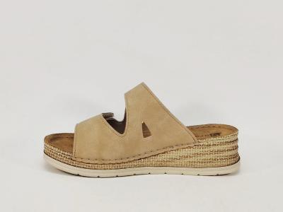 Mules femme talon compensé chic semelle cuir confortable à scratch MORAN'S dexin à pas cher 