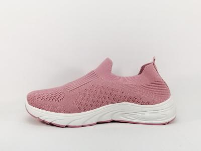 Sneakers femme sans lacets toile rose souple à enfiler CINK ME dm m02