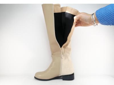 Botte grande taille femme confort pointure 42, 43, 44 destockage ANDRES MACHADO AM4242 beige