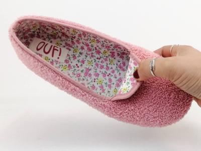 Chausson ballerine femme été pieds sensible rose en éponge OUF CLORES