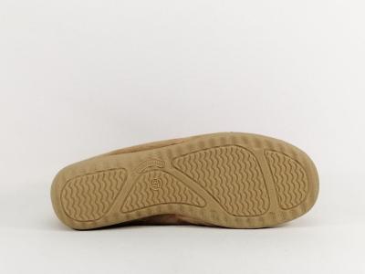 Chausson fourré laine femme chaud et confortable camel SOCA 0362 à pas cher