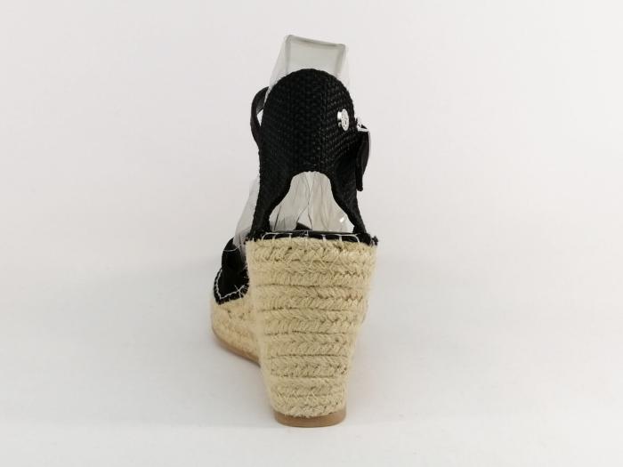 Sandales Compensées Noires Et Orange Taille UK 3 - Portées Une Seule Fois !