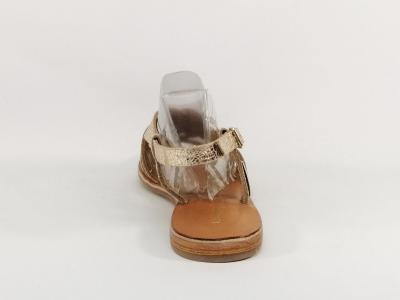 Sandale TROPEZIENNES destockage henika cuir souple or à pas cher pour femme