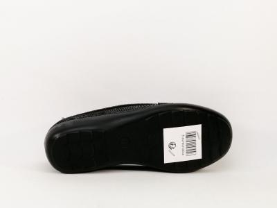 Mocassin noir femme semelle cuir à pas cher SWEET'R cepano