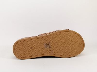 Mule plateforme cuir souple camel femme destockage CARMELA 67299