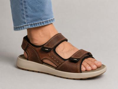 Sandale de marche homme confortable à velcro destockage IMAC ARA 754225 à pas cher