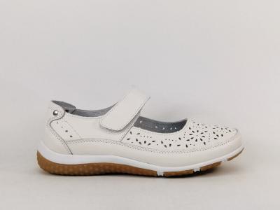 Babies femme cuir blanc souple et confort MORAN'S vemas à pas cher