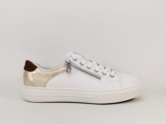 basket blanche cuir femme