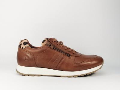 Basket de ville tendance en cuir camel ORLAND 1996 pour femme