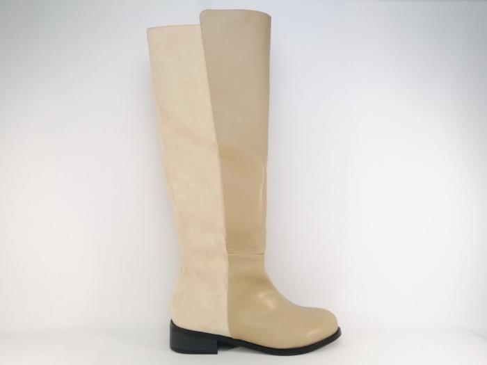 Botte grande taille femme confort pointure 42, 43, 44 destockage ANDRES MACHADO AM4242 beige