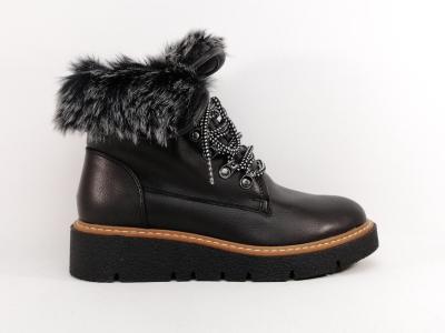 Bottines fourrées femme chic noir confortable et tendance à pas cher DEES SHOES dimone