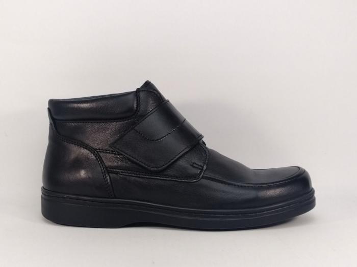 Chaussure montante grand confort tout cuir à velcro ORLAND 16132 homme