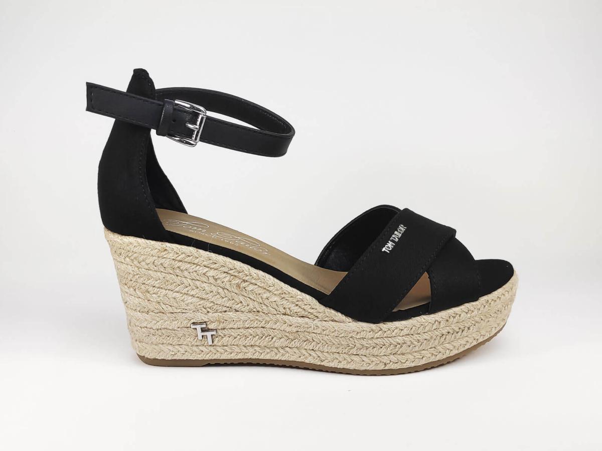 chaussure noir talon compensé