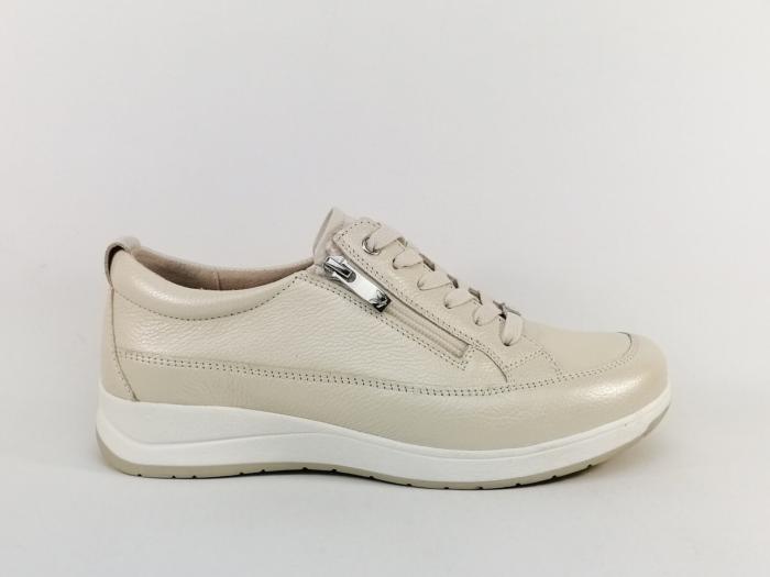 Chaussures femme pieds larges et sensibles CAPRICE 23727 largeur K cuir beige
