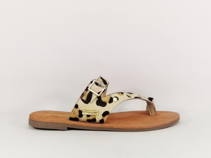 Mule leopard femme chic cuir destockage TROPEZIENNES declic à pas cher
