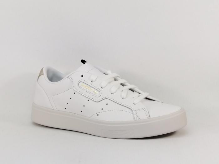 Basket ADIDAS Sleek DB3258 destockage en cuir blanc à pas cher femme mixte