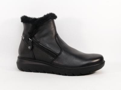 Bottines fourrées femme cuir noir waterproof confortables grand froid destockage IMAC 455870