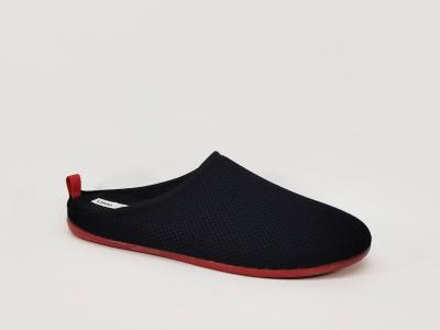 Chausson mule été homme toile noire nid d'abeille pieds sensibles CHIC RELAX duchene