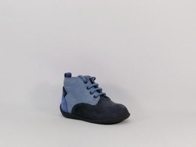 Chaussure premiers pas garçon bébé ASTER otechno destockage cuir marine