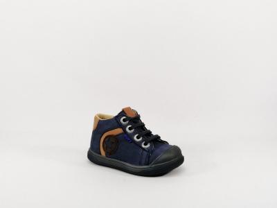 Chaussure premiers pas garon bb BOPY destockage rudizip cuir marine