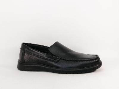 Mocassin homme cuir noir souple confortable destockage IMAC 751150  pas cher