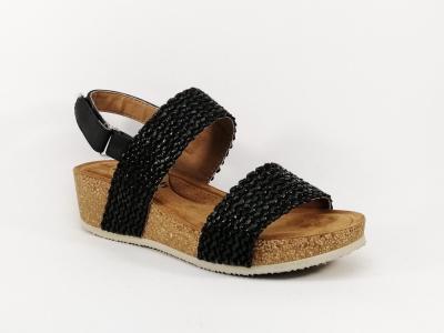 Sandale compense noire destockage REFRESH 72755 vegan femme