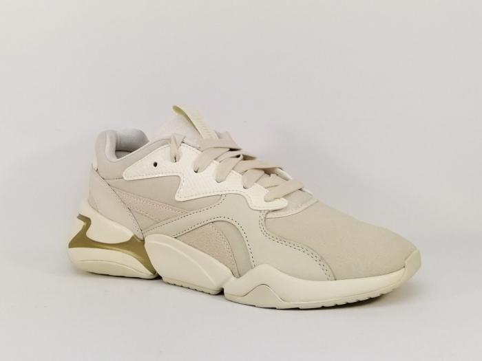 Sneakers femme tendance destockage PUMA 369487 cuir beige à pas cher