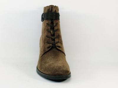 Bottine TAMARIS 25114 chic à talon cuir nubuck camel confortable pour femme
