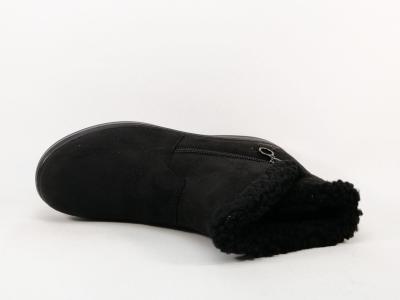 Bottines fourrées femme pas cher noires SWEET'R crucho confortables à zip