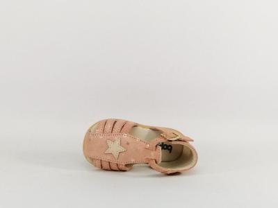 Chaussure bebe fille été premiers pas arrière fermé destockage BOPY poutchi cuir rose