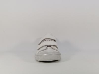 Basket fille en cuir blanc à velcro Destockage BOPY Starmavel
