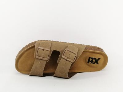 Claquette homme cuir taupe daim à pas cher destockage XTi 142553 confortable