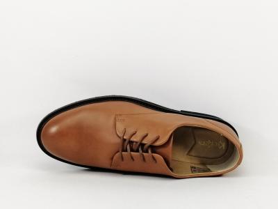 Derby KICKERS cuir camel alphaderb en destockage à prix cassé pour femme