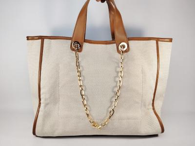 Grand sac cabas femme chic beige camel en destockage REFRESH 183391 pas cher