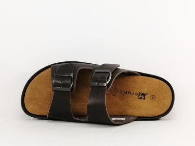 Mule homme cuir grand confort MORAN'S plus t moro marron à pas cher