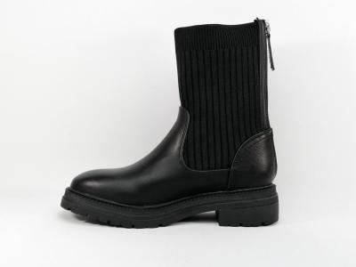 Boots noire en simili cuir et tissu stretch destockage XTi 57816