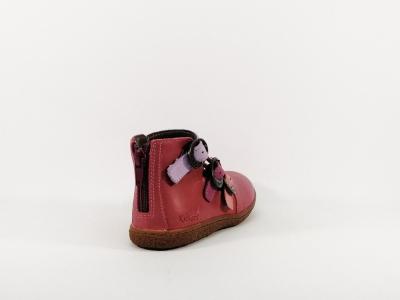 Babies KICKERS Vegbecky en destockage à pas cher cuir rose fille