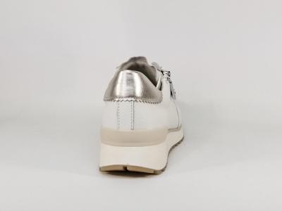 Basket grand confort femme pieds larges CAPRICE 23716 cuir souple blanc
