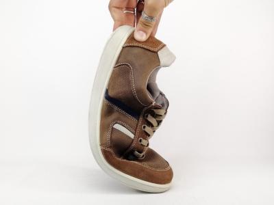 Basket homme cuir marron confortable souple en destockage IMAC 302690 à pas cher