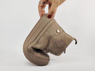 Basket montante femme pas cher tendance et confortable destockage REFRESH 173074 taupe