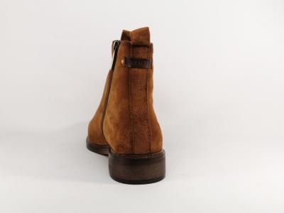 Bottines plates femme cuir nubuck camel confortable et souple destockage CARMELA 160930 CAMEL