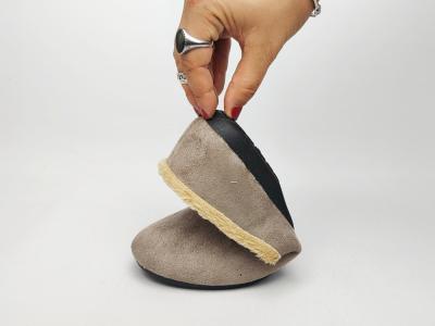 Chausson ballerine femme à pas cher tendance velours taupe NOCTIS bodega