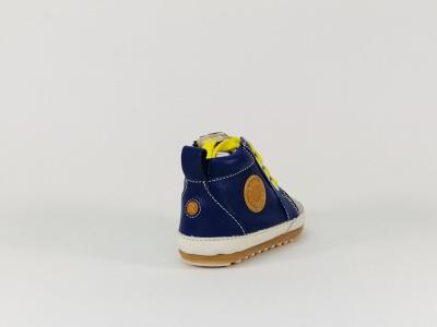 Basket souple en cuir bleu pour bébé en destockage ROBEEZ Migo 
