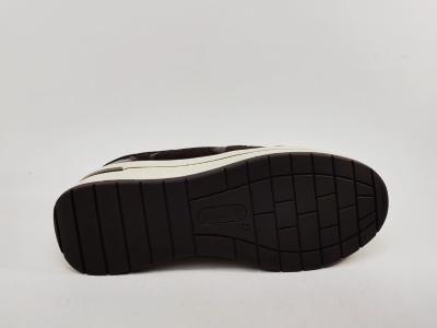 Basket femme pieds larges grand confort cuir marron chocolat CAPRICE 23300 largeur H