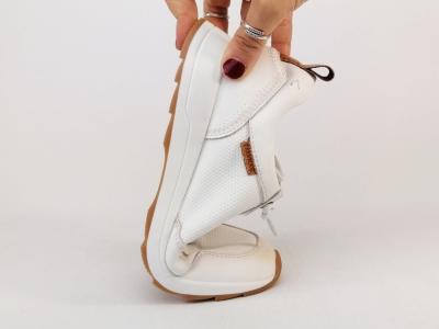 Basket femme sans lacets cuir blanc chic et confortable destockage CARMELA 162152